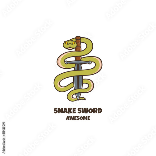 Illustration vector graphic of Snake Sword, good for logo design