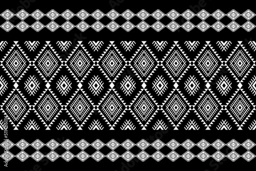 Geometric ethnic oriental seamless pattern traditional Design for background,carpet,wallpaper.clothing,wrapping,Batik fabric,Vector illustration.embroidery style - Sadu, sadou, sadow or sado