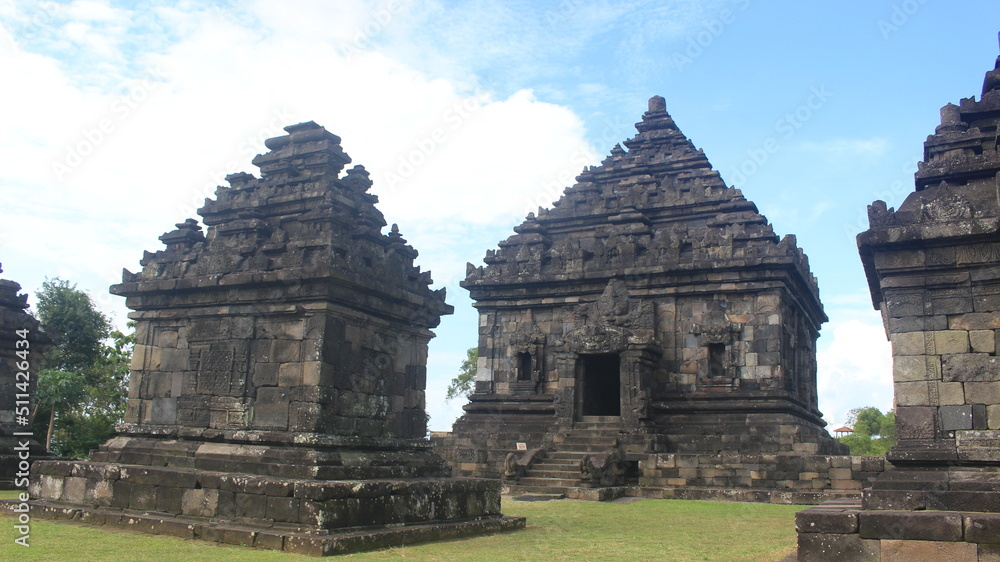 The exoticism of the architecture of the Ijo temple in Yogyakarta, the Ijo temple is the highest temple in Yogyakarta. built in 850 AD by the ancient Mataram kingdom