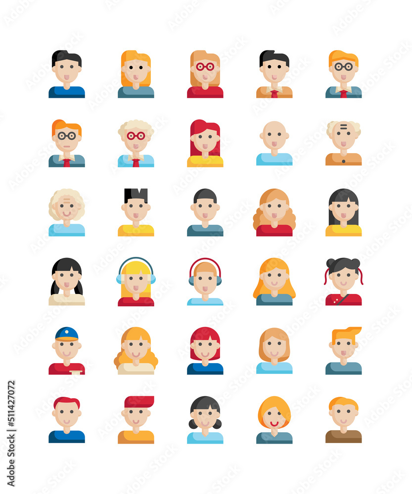 cartoon people avatar picture profile flat design