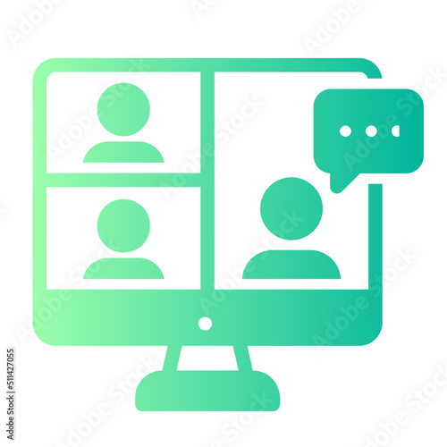 online meeting gradient icon