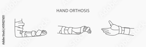 Hand orthoses linear icon, vector illustration photo