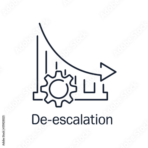 de-escalation process. Vector linear illustration isolated on white background.