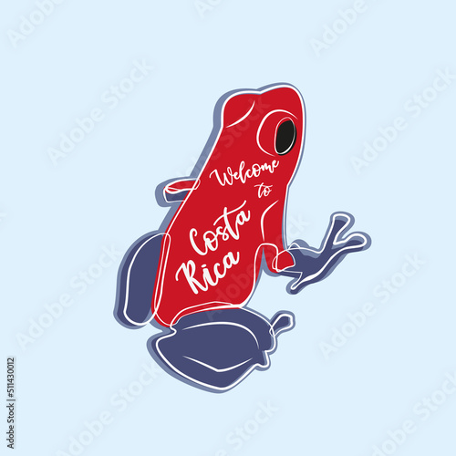 Frog illustration, Poison dart frog, Red and blue frog