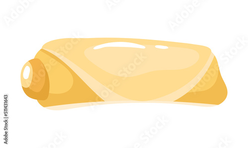 Spring rolls semi flat color vector object. Delicious street food. Cooking recipe. Homemade hot dog. Full sized item on white. Simple cartoon style illustration for web graphic design and animation photo