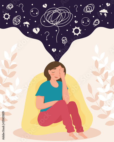 woman seated mental health