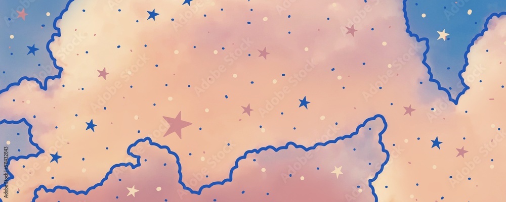 Obraz premium magic sky with stars illustration background