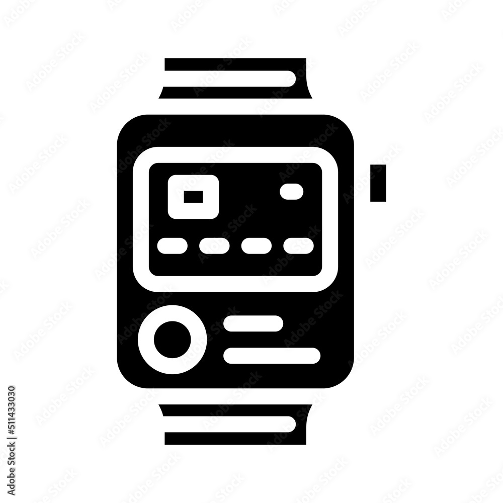 nfc payment system in watches glyph icon vector. nfc payment system in watches sign. isolated symbol illustration nfc payment system in watches glyph icon vector. nfc payment system in watches sign. isolated symbol illustration