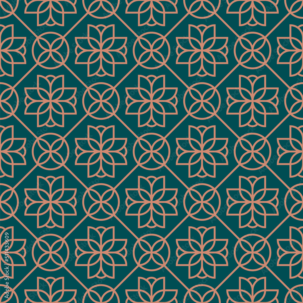 Geometric elements retro styled pattern background.