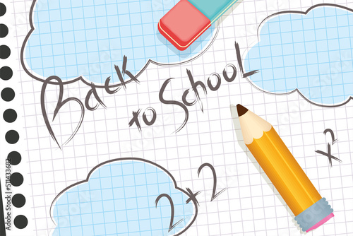 back to school lettering postcard