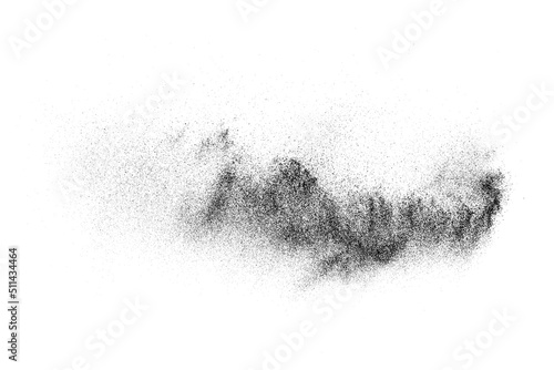 Distressed black texture. Dark grainy texture on white background. Dust overlay textured. Grain noise particles. Rusted white effect. Grunge design elements. Vector illustration, EPS 10.