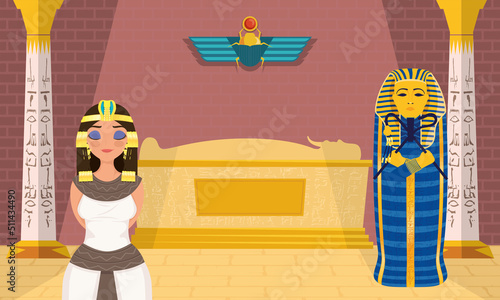 cleopatra and sarcophagus egyptian