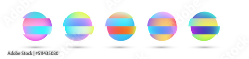 Vector colorful deformed gradient circles. Abstract round frame set for flyer, business card, invitation, gift cards. 