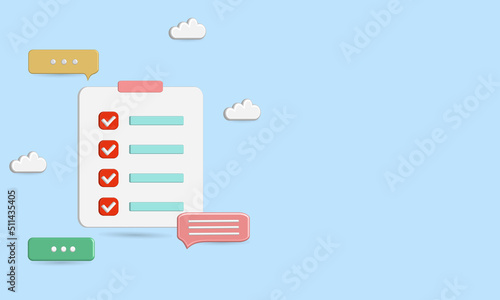 3D note to do list approved with bubble speech, pastel color best for your property decoration images 