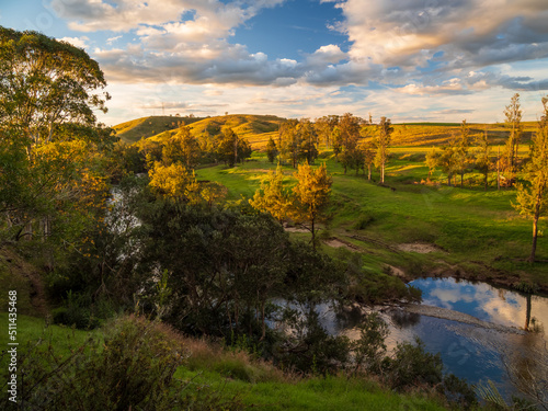 autumn landscape with river and trees