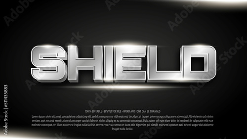 Shield 3d style editable text effect