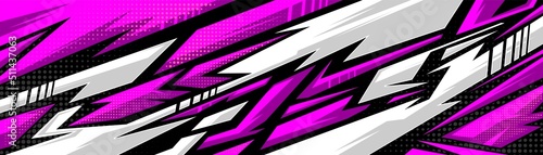 Abstract Car decal design vector. Graphic abstract stripe racing background kit designs for wrap vehicle, race car, rally, adventure and livery photo