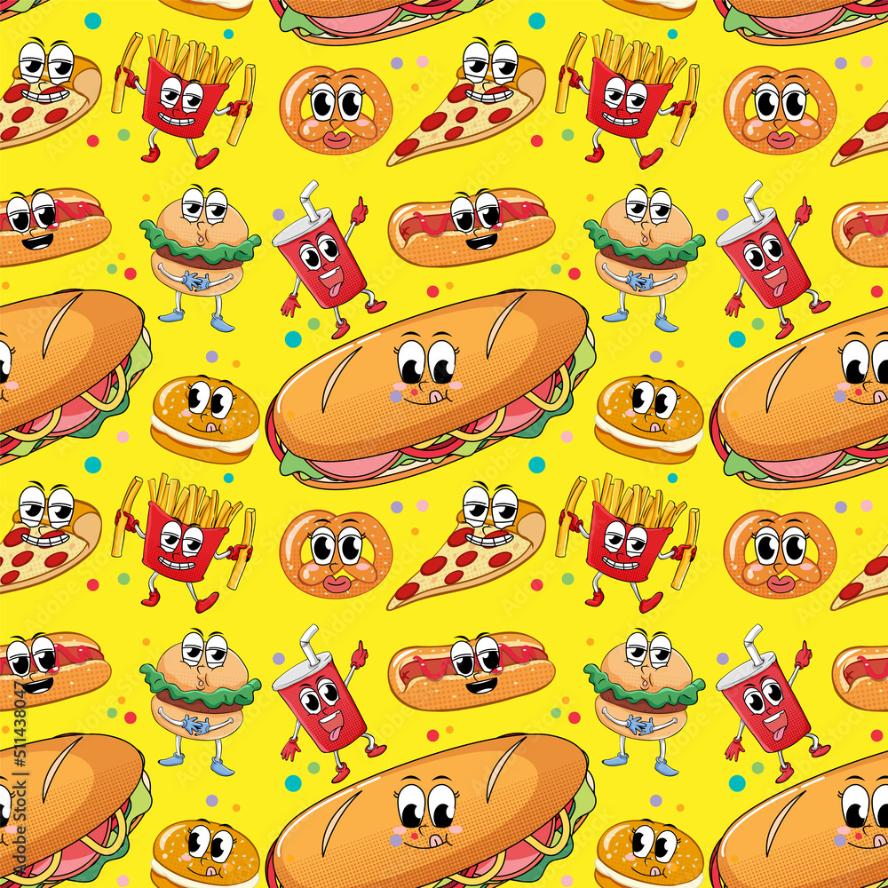 Seamless background with food theme