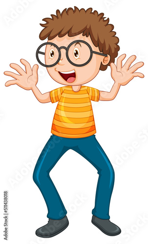 Nerdy boy cartoon character