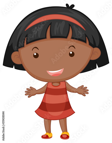 Cartoon little girl with big head
