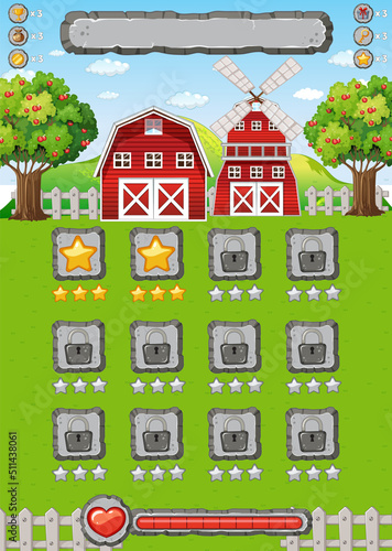 Game template rural farm background