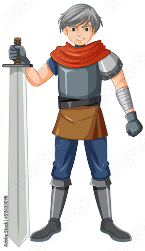A knight cartoon character on white background
