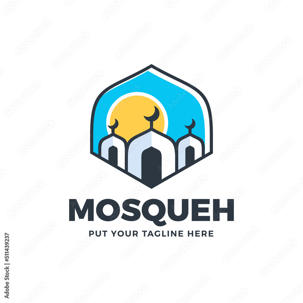 Mosque minimalist flat logo template