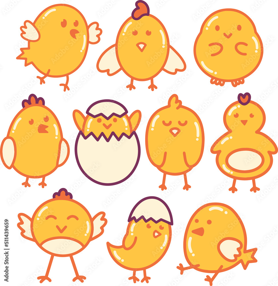 Chicks Doodle Illustration