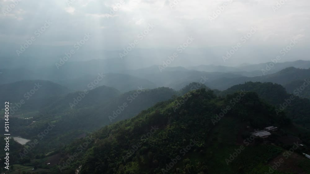 Top view Landscape of Morning Mist with Mountain Layer at north of Thailand Top view Landscape of Morning Mist with Mountain Layer at north of Thailand