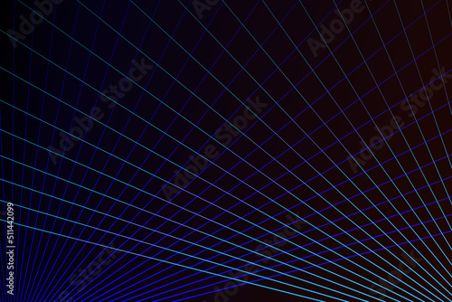 Intersecting glowing laser security beams on a dark background.Art design shine light ray.Laser field.