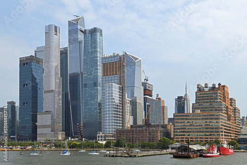 Hudson Yards, neighborhood on West Side of Midtown Manhattan, with skyscrapers and Yacht Club photo