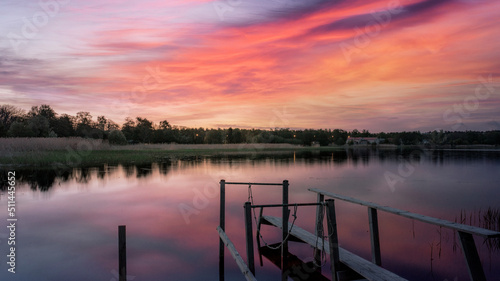 sunset on the lake