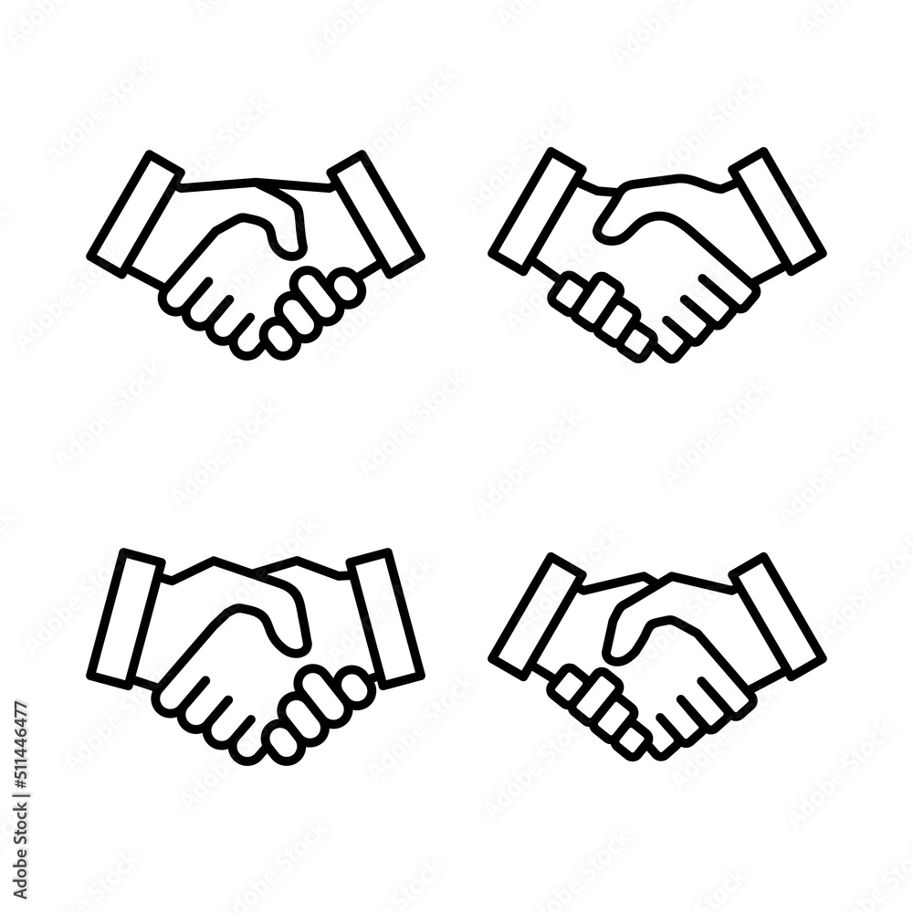 Handshake icon vector. business handshake sign and symbol. contact agreement Handshake icon vector. business handshake sign and symbol. contact agreement