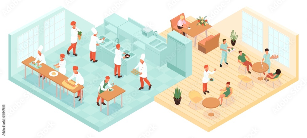Cooking Isometric Concept