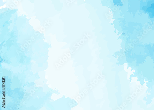 Blue watercolor wet wash splash on white background. Vector illustration template for birthday, banner, wedding, it's a boy card, father's day, quotes, social media and much more.