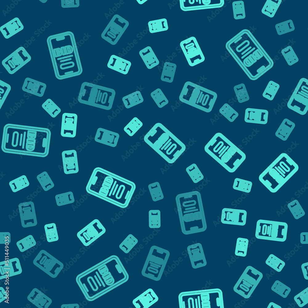 Green line Online auction icon isolated seamless pattern on blue background. Bid sign. Auction bidding. Sale and buyers. Vector Green line Online auction icon isolated seamless pattern on blue background. Bid sign. Auction bidding. Sale and buyers. Vector