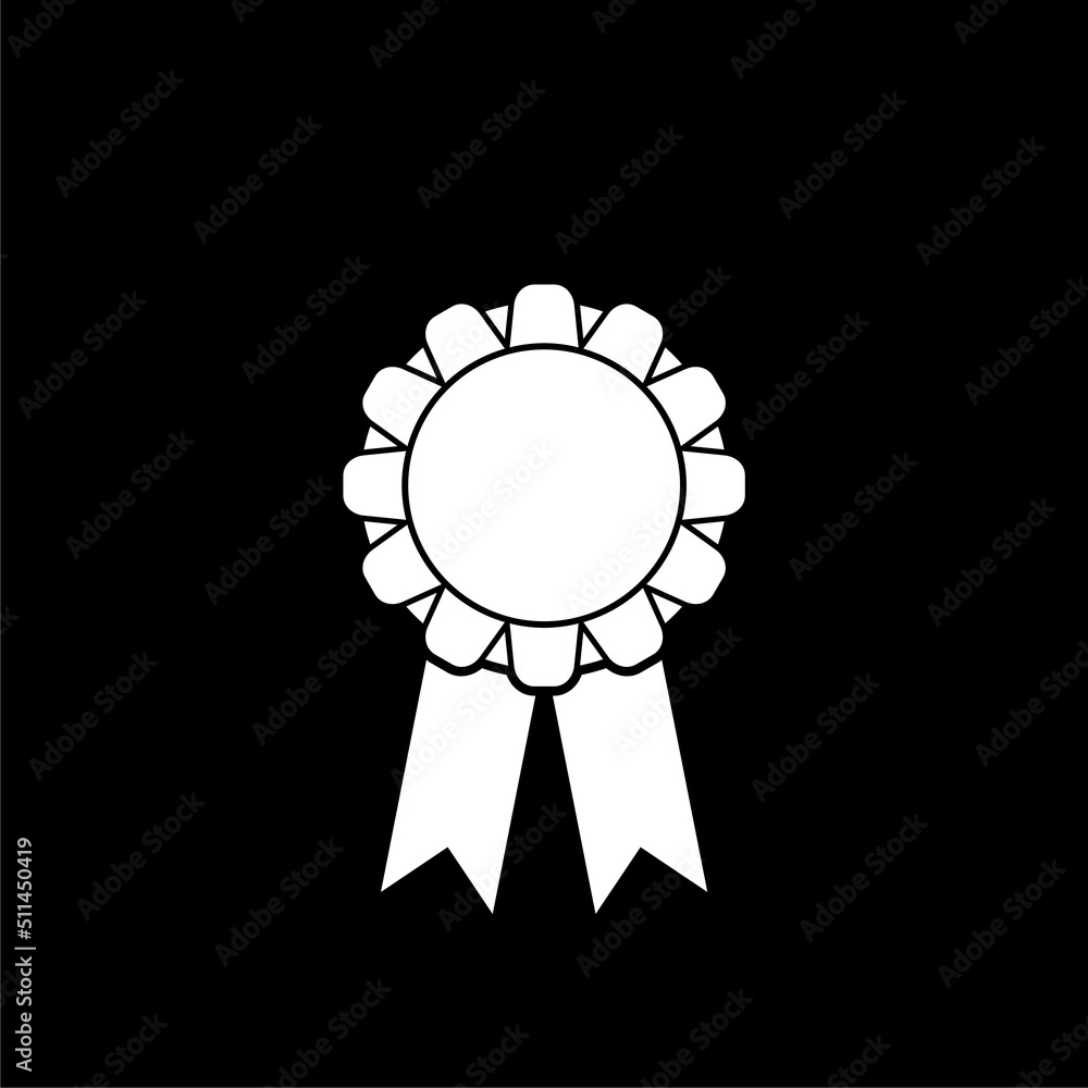 Ribbon award best seller logo isolated on the black background