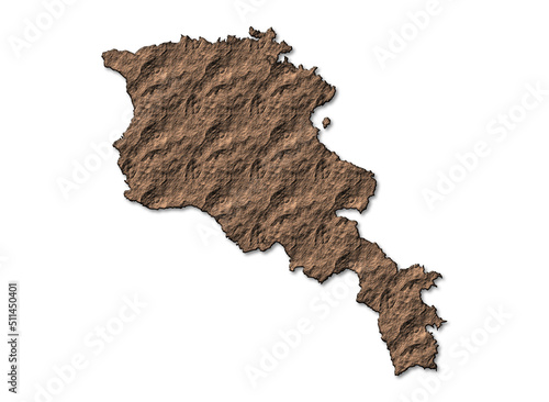 Armenia Map on white background colour