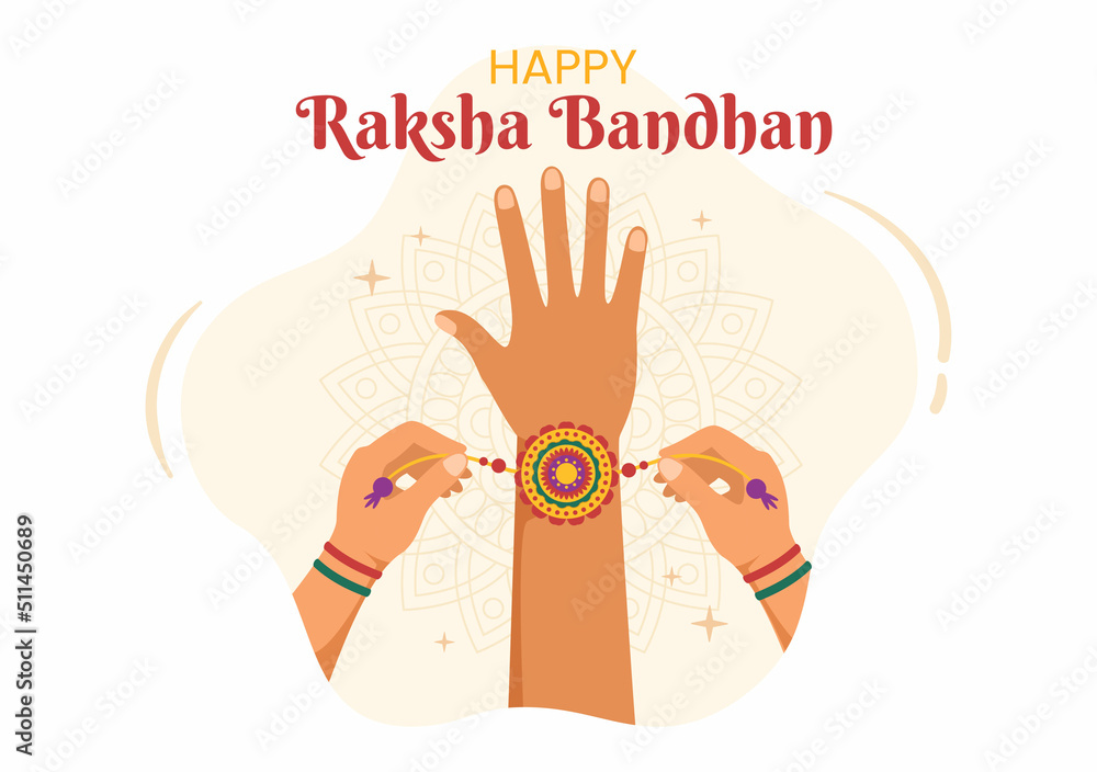 Happy Raksha Bandhan Cartoon Illustration with Sister Tying Rakhi on Her  Brothers Wrist to Signify Bond of Love in Indian Festival Celebration Stock  Vector | Adobe Stock