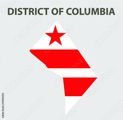 State with a flag. District of Columbia, USA.