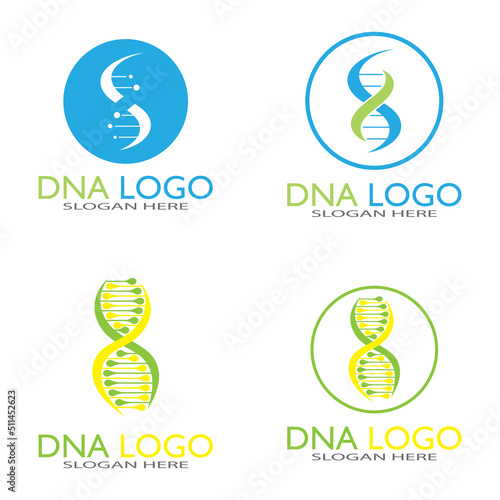 DNA vector logo design template.modern medical logotype.laboratory science icon symbol.colorful pharmacology sign-vector