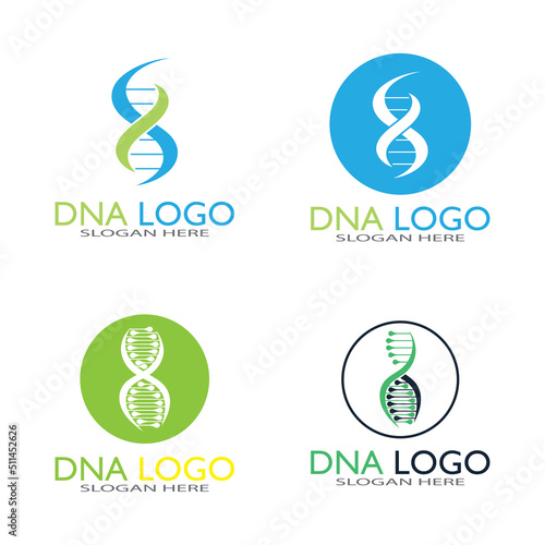 DNA vector logo design template.modern medical logotype.laboratory science icon symbol.colorful pharmacology sign-vector