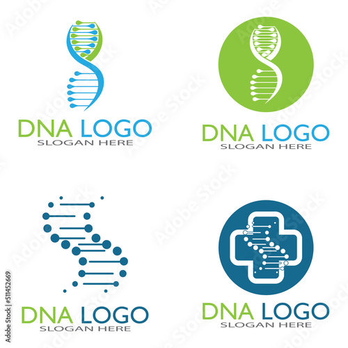 DNA vector logo design template.modern medical logotype.laboratory science icon symbol.colorful pharmacology sign-vector