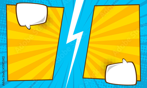Comic cartoon versus fight background template
