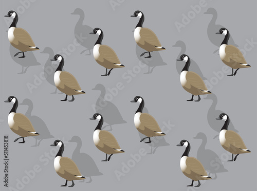 Animal Canada Geese Walking Seamless Wallpaper Background