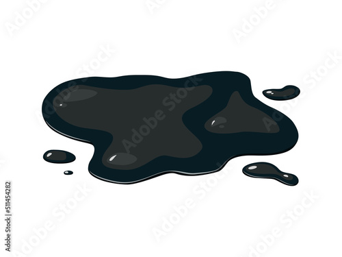 Oil spill. Black oil drop and oil spill.