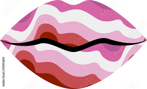 Lesbian Rainbow lips. Pride flag. Symbol of the LGBT community.