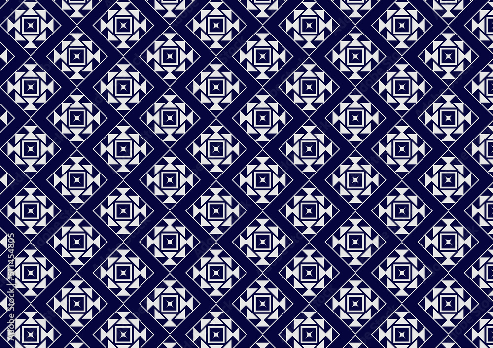Geometric seamless navy fabric pattern