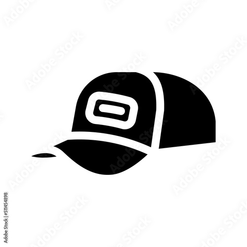baseball cap glyph icon vector. baseball cap sign. isolated symbol illustration
