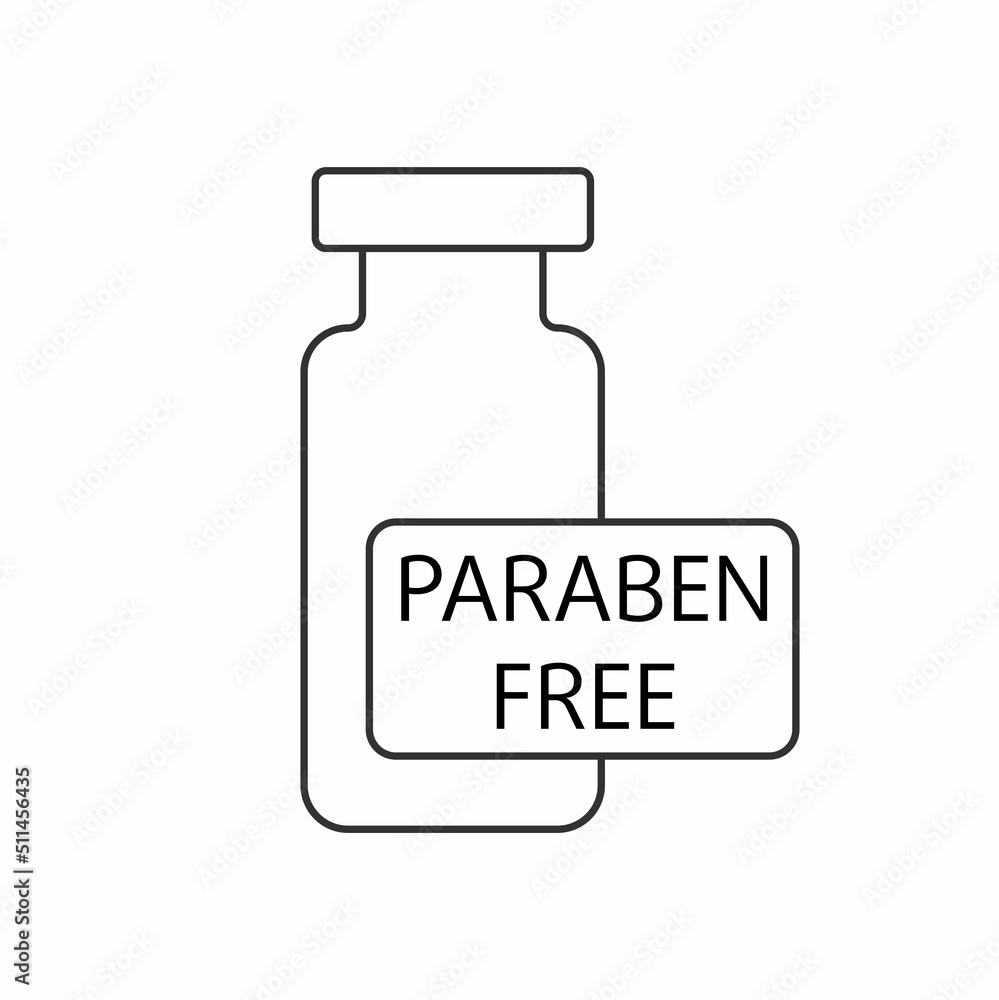 Paraben free icon symbol. Vector stock illustration isolated on white background for packaging design in beauty industry. Paraben free icon symbol. Vector stock illustration isolated on white background for packaging design in beauty industry.